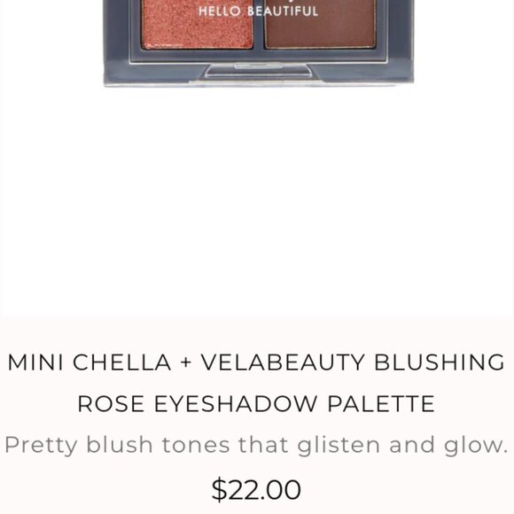 Brand New Mini chella + velabeauty blushing rose eyeshadow palette - Picture 3 of 11